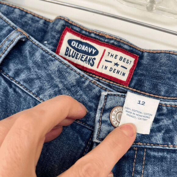 VTG Old Navy Pop Art Jeans Sz 12 – Y2K Graffiti Straight Leg Holiday 2001 - Picture 2 of 10